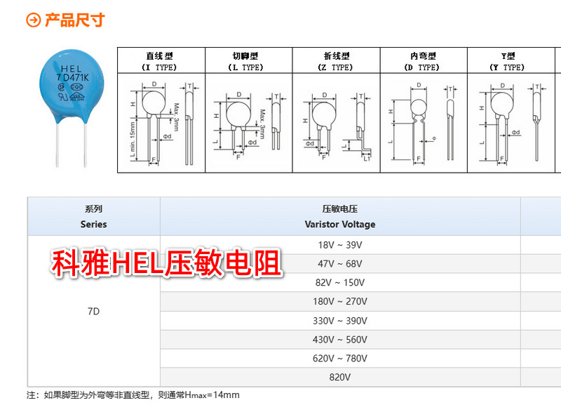 HEL壓敏電阻